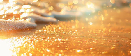 abstract golden bokeh background with soft focus and shallow depth of fieldの素材