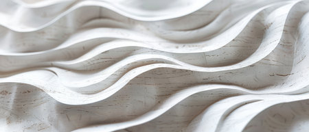3D rendering of a white marble surface with smooth wavy lines.の素材
