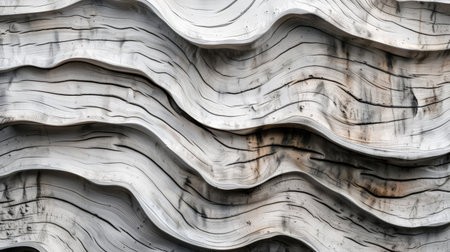 A wooden wall with wavy patterns.の素材