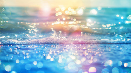 Beautiful bokeh of the sea on the beach background.の素材