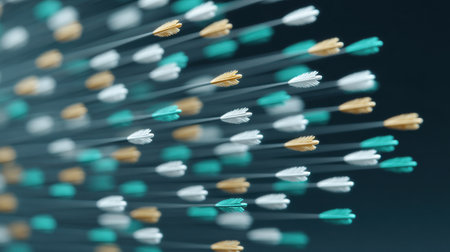 Macro shot of fiber optic cable. Shallow depth of field.の素材