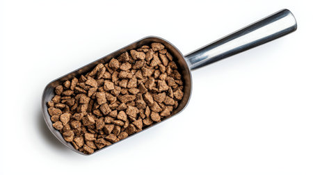 Animal feed scoop isolated on white, ideal for livestock and farm brandingの素材