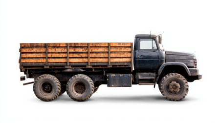 Farm truck isolated on white, ideal for rural lifestyle and agricultural brandingの素材