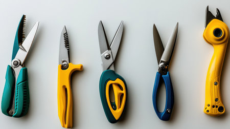 Gardening shears isolated on white, perfect for garden and outdoor lifestyle themesの素材