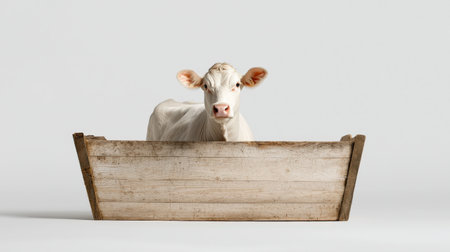 Livestock trough isolated on white, perfect for farm animal care brandingの素材