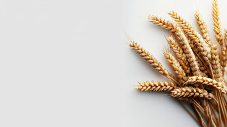 Sheaf of wheat isolated on white, great for farm produce and harvest themesの素材