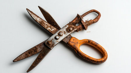 Sheep shears isolated on white, ideal for livestock care and farm brandingの素材