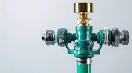 Sprinkler head isolated on white, ideal for garden and agriculture themesの素材