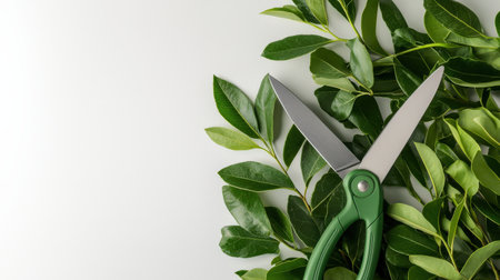 Gardening shears isolated on white, perfect for garden and outdoor lifestyle themesの素材