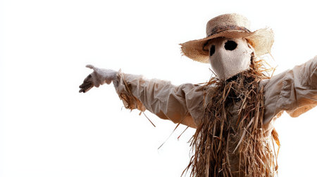 "Farm scarecrow isolated on white background, ideal for rural and agricultural themes --ar 16:9 --quality 2 --personalize jkuoppj --v 6.1 Job ID: b3923237-6acd-4ed3-b11c-1363c2cf9edeの素材