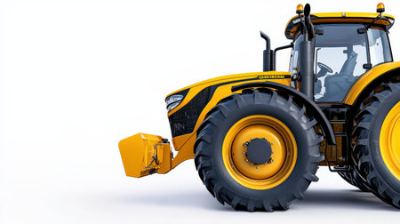 Modern tractor isolated on white background, perfect for agricultural equipment brandingの素材