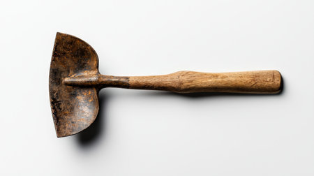 Field hoe tool isolated on white, ideal for farming and garden brandingの素材