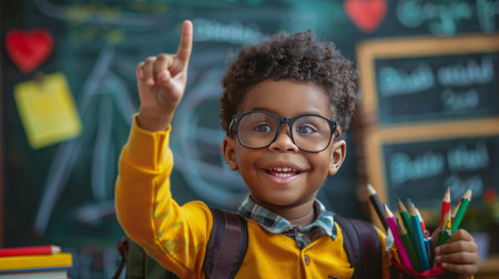 Happy asian mother and daughter go to school in the morning.の素材