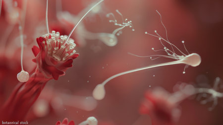 3D render of abstract organic structure, looks like a flower or neuronの素材