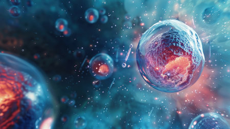 3D illustration of abstract organic forms.の素材