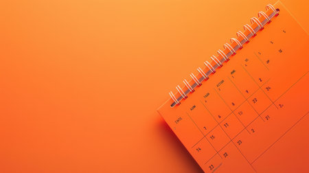 Orange calendar on orange background with space for your text. 3d renderingの素材