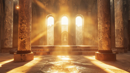 Interior of Hagia Sophia in Istanbul, Turkey. 3D renderingの素材