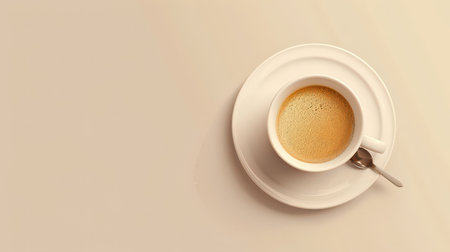 Cup of coffee on the beige background. 3d renderingの素材