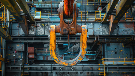 Industrial crane hook closeup. Industrial background. Industrial background.の素材