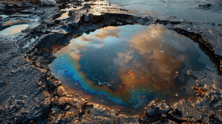 Panoramic view of Yellowstone National Park, Wyoming, USA.の素材