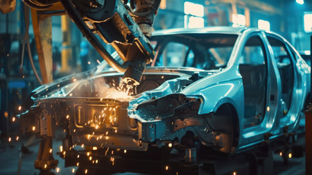 Automotive industry. Production of automobile body parts. Automotive industry.の素材