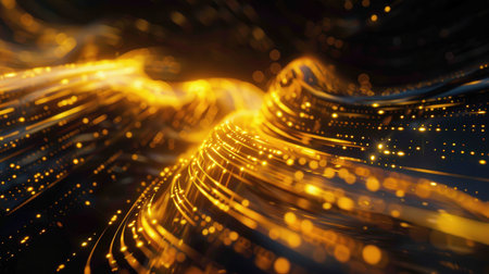 3d render of abstract technology background with glowing particles. High tech concept.の素材