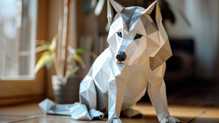 Paper origami dog. Paper origami dog. Paper origami dogの素材