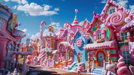 Colorful fairy-tale castle made by children.の素材