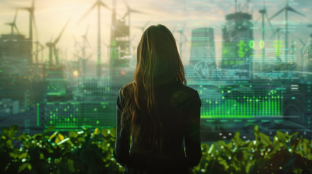 Environmental conservation technology and approaching global sustainable ESG by clean energy and power from renewable natural resourcesの素材