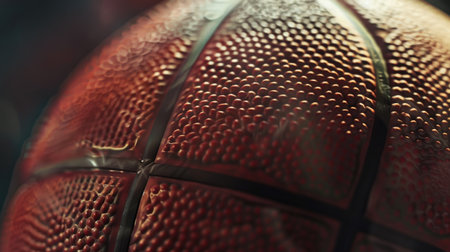 Basketball ball with shallow depth of field and focus on the ballの素材