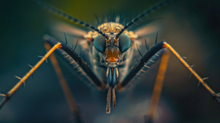 Macro shot of the head of a mosquito, macro photography.の素材