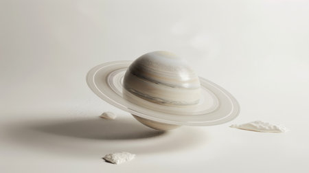 A close up shot of a planet isolated on a white studio backgroundの素材