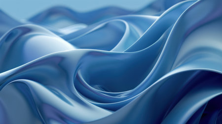abstract blue background with smooth lines and waves. 3d render illustrationの素材
