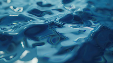 abstract blue water background, close up of water surface with ripplesの素材