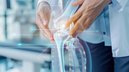 Female doctor examining an x-ray image of the spine. 3D renderingの素材
