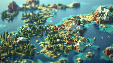 Slovenia on the map with city lights. 3D illustrationの素材