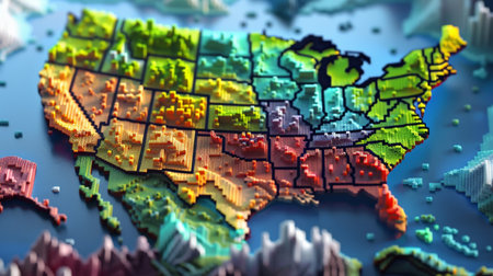 Map of the world, 3d rendering. Computer digital drawing.の素材