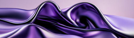 A purple fabric with a wave pattern. The fabric is purple and has a shiny, metallic appearanceの素材