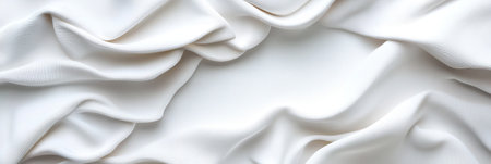 A white fabric with a wave pattern. The wave pattern is made up of small squaresの素材