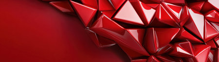 A red background with a red triangle on it. The triangle is made up of smaller triangles. The image has a bold and dynamic feel to itの素材