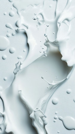 A splash of white paint on a white background. The splash is large and covers a significant portion of the backgroundの素材