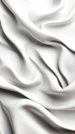 A white fabric with a pattern that is not visible. The fabric is folded and has a texture that is not smoothの素材