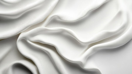 A white fabric with a wave pattern. The wave pattern is very prominent and covers the entire fabricの素材