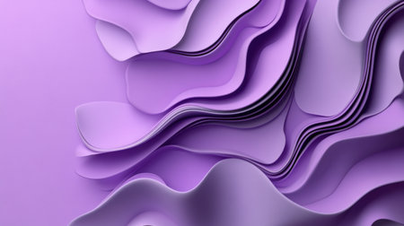 A purple wave with a purple background. The wave is made of paper and has a very smooth textureの素材