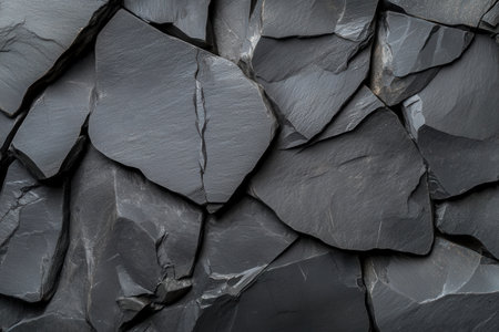 The image is a close up of a rock wall with many large rocks. The rocks are all different sizes and shapes, and they are piled on top of each other in a way that creates a sense of depth and textureの素材