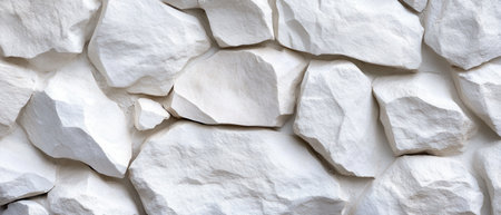A white stone wall with many large rocks. The wall is made of white stones and has a rough texture. The stones are scattered all over the wall, creating a natural and rustic lookの素材