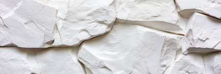 A white rock wall with a rough texture. The wall is made of white rocks and has a rough textureの素材