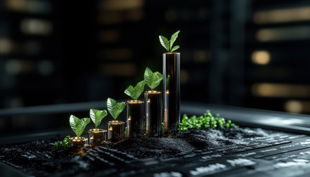 A series of plants are growing in a row, with the tallest plant being the tallest. The plants are surrounded by a black background, giving the image a dark and mysterious feelの素材