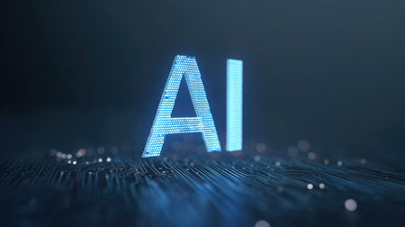 A blue and white image of the letter A with a blue background. The image has a futuristic and technological feel to itの素材