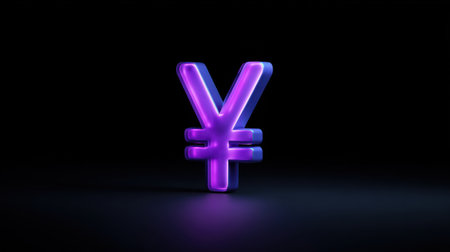 A purple and blue dollar sign with a purple Y. The image is in black and white. Scene is mysterious and intriguingの素材
